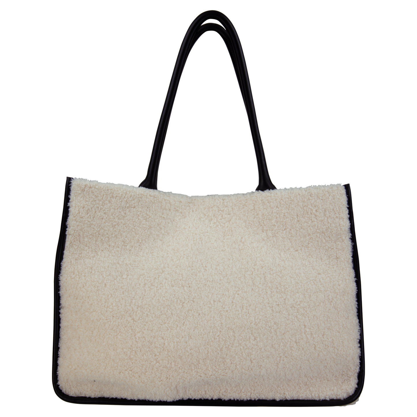 Large Tote In One Tone Shearing With Trim Ivory