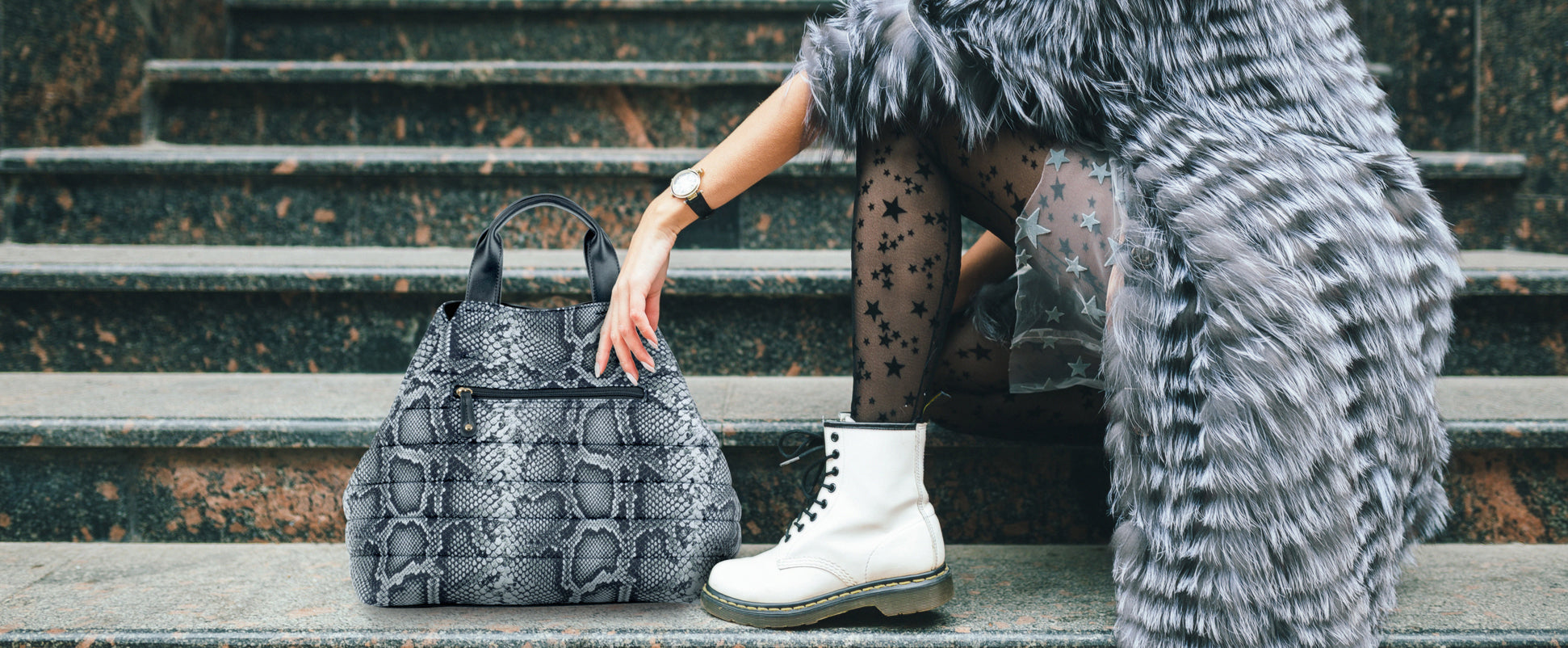 Slideshow Image 1 Woman posing next to Sondra Roberts Neoprene Tote