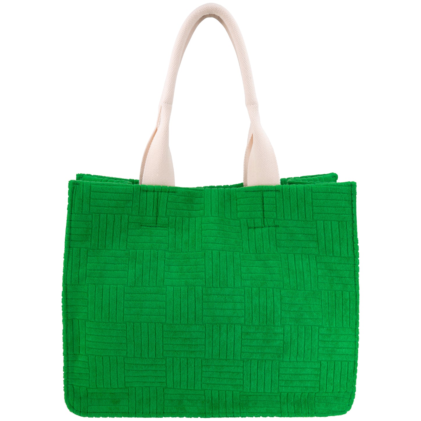 Terry Large Tote With Canvas Handles Green