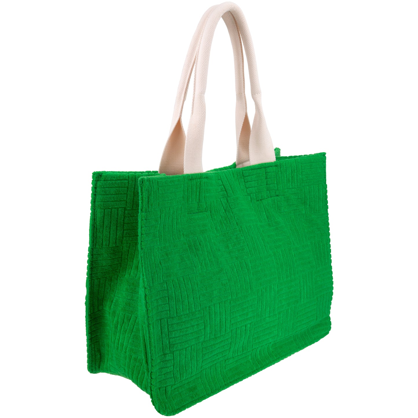 Terry Large Tote With Canvas Handles Green