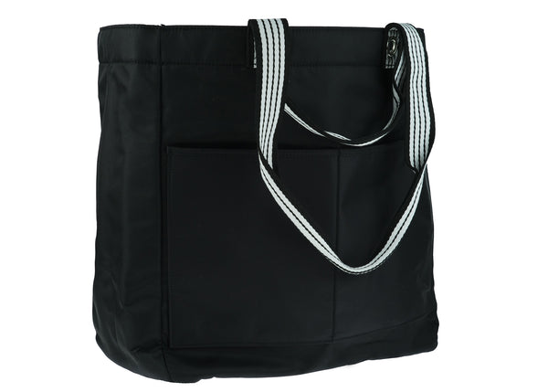 Nylon Tote with Stripped Double Handles