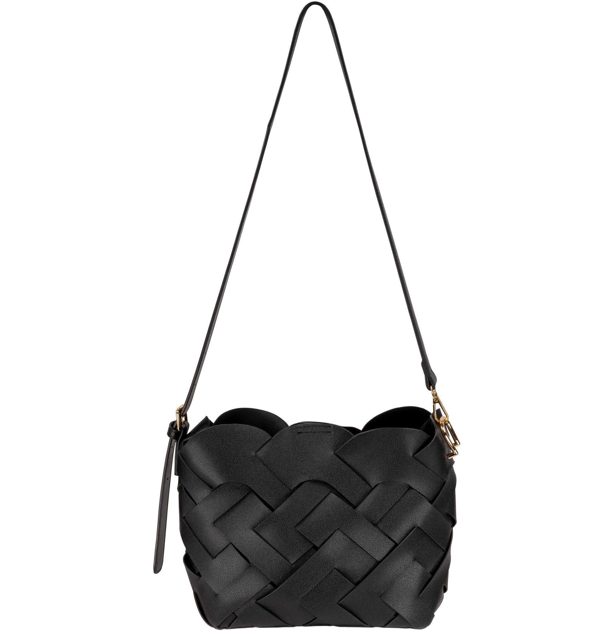 Faux Leather Woven Cross Body with Adjustable Strap
