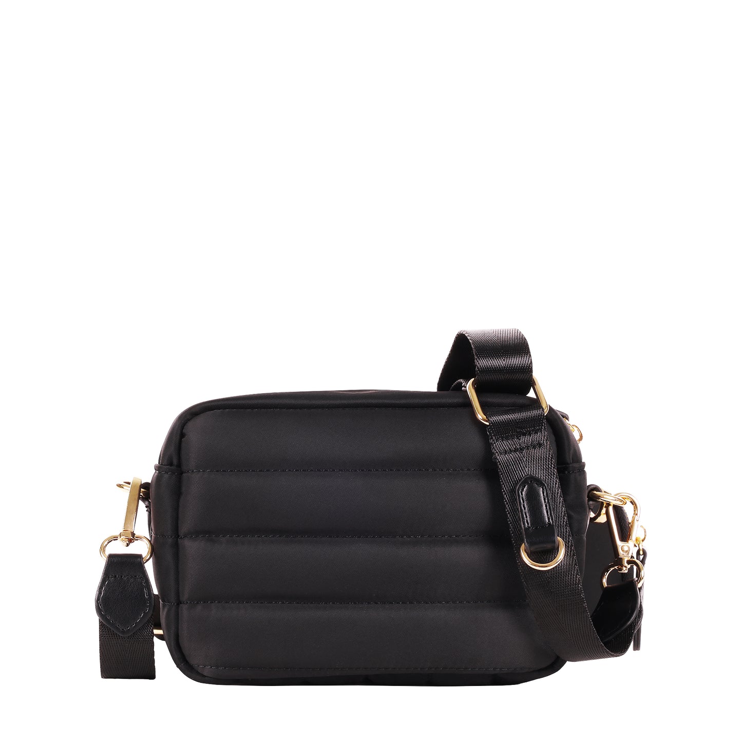 Nylon Camera Bag With Ribbed Detail Black