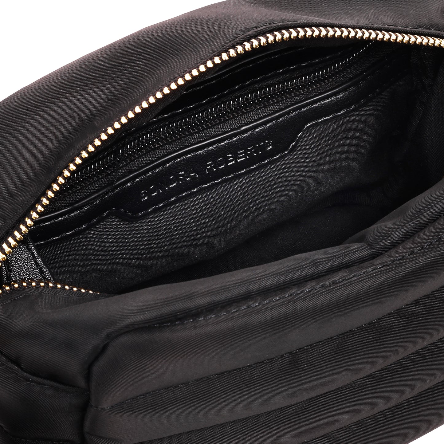 Nylon Camera Bag With Ribbed Detail Black