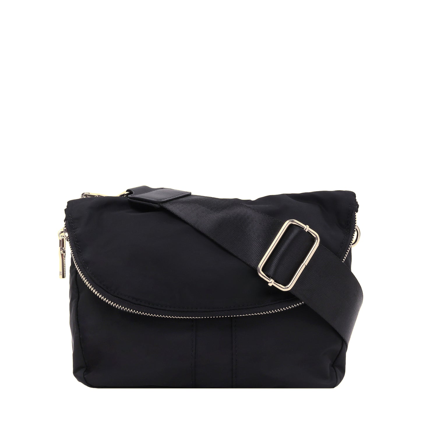 Nylon Crossbody Black with Gold