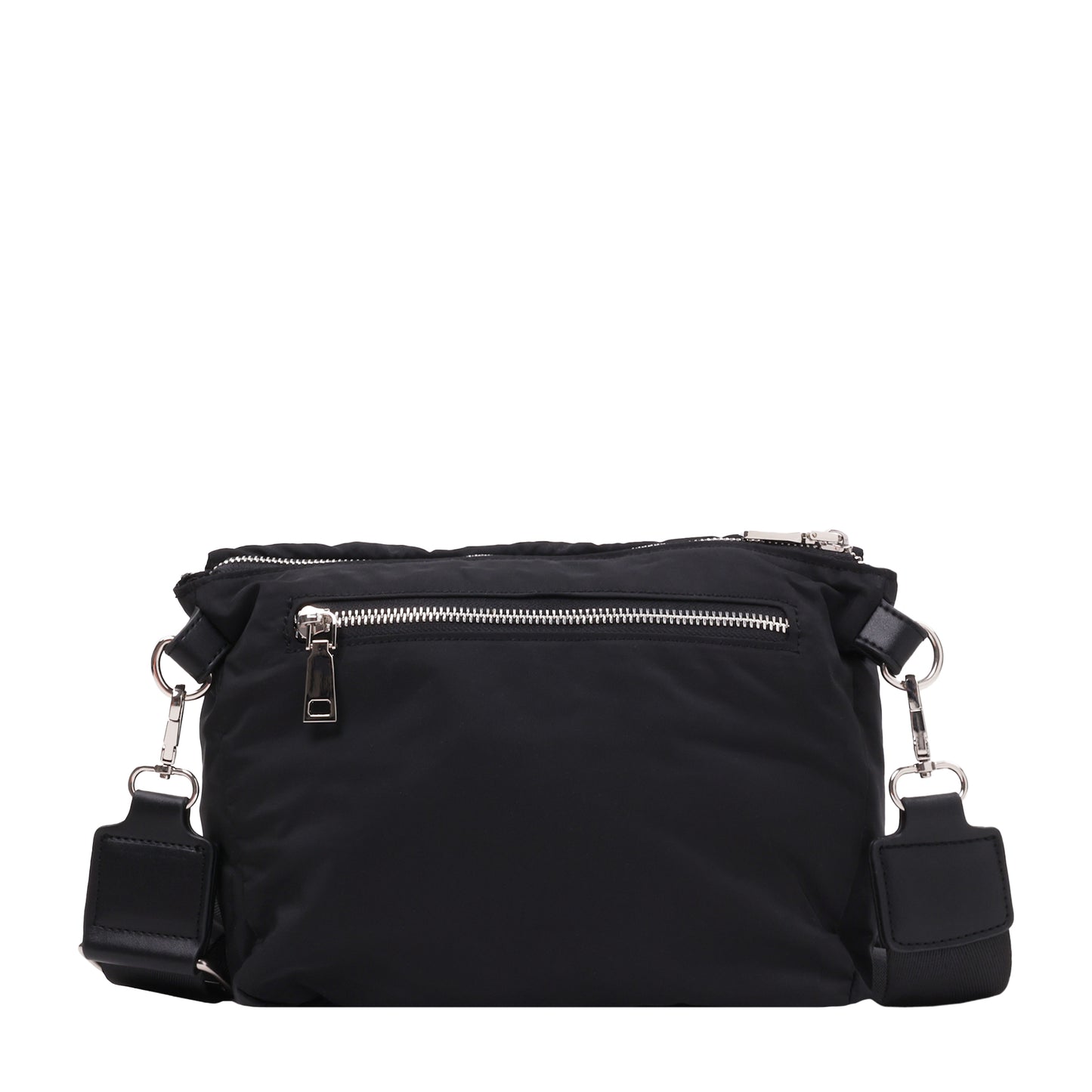 Nylon Crossbody Black with Silver