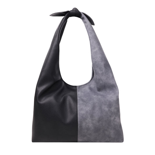 Two Tone Tote Bag Grey with Black