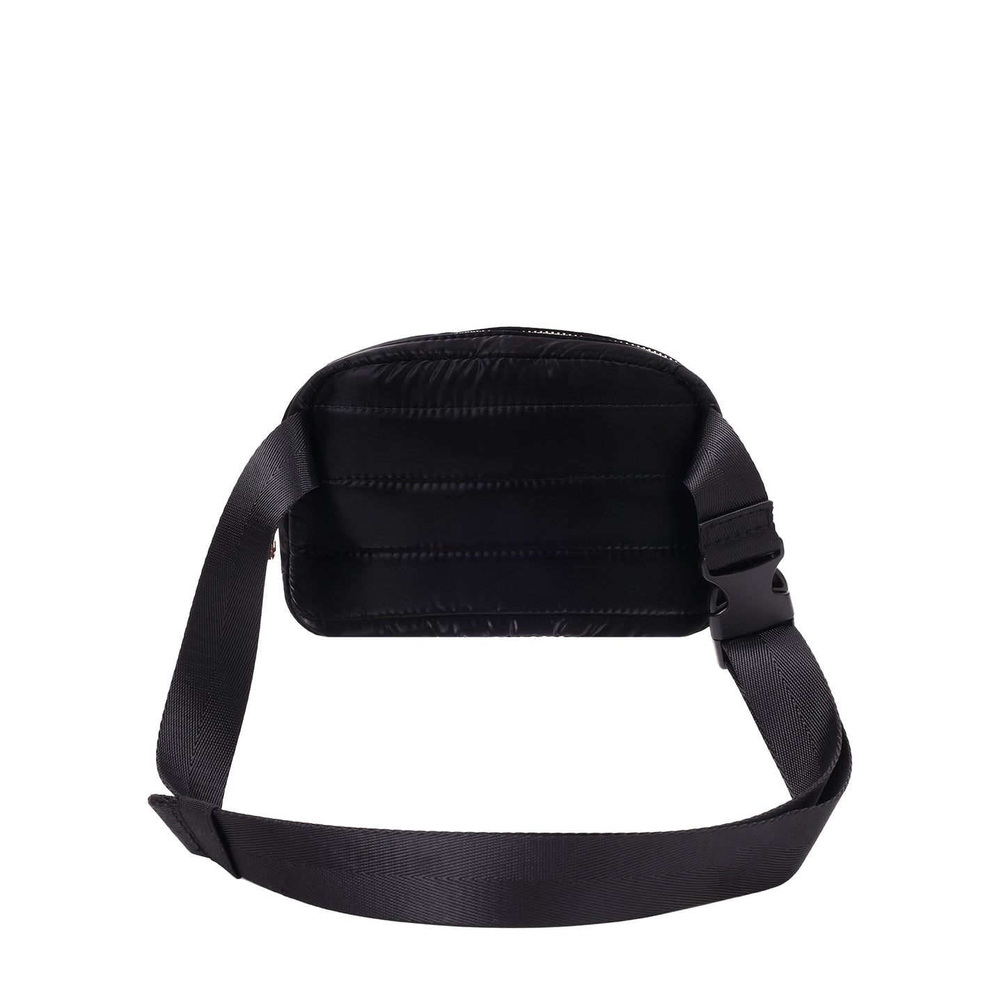 Stripe Quilted Nylon Belt Bag Black