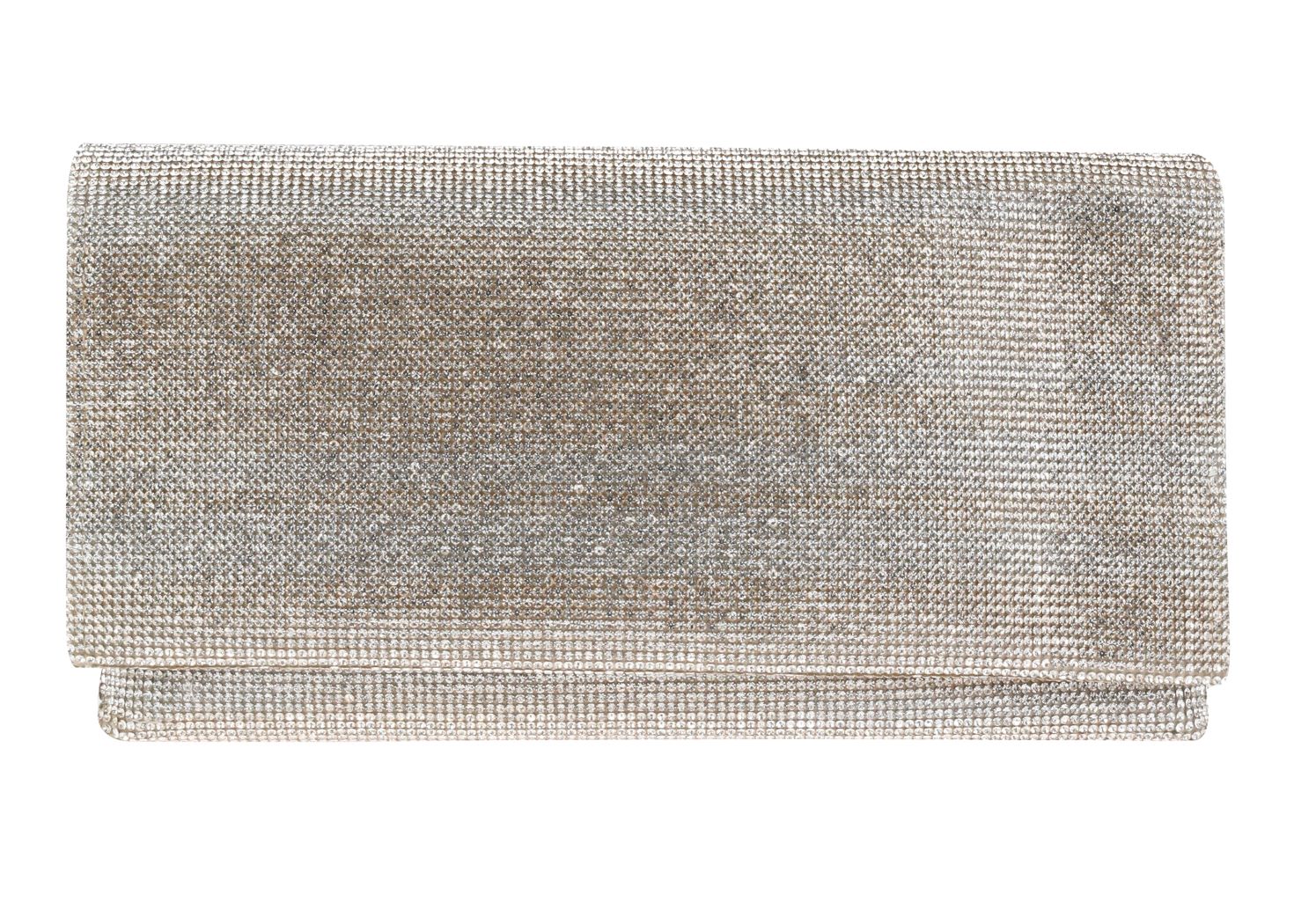 Crystal Panel Fold Over Clutch