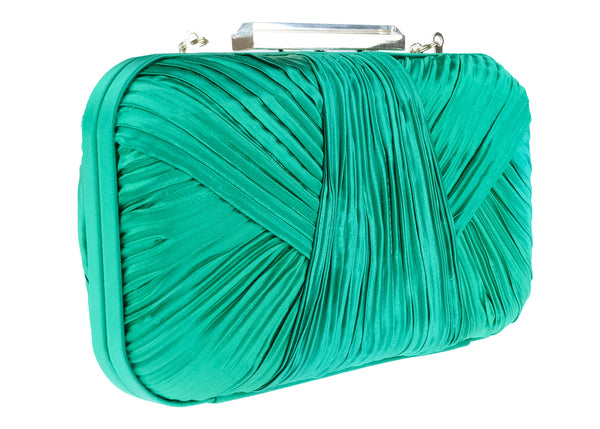 Pleated Clutch with Bar Detail
