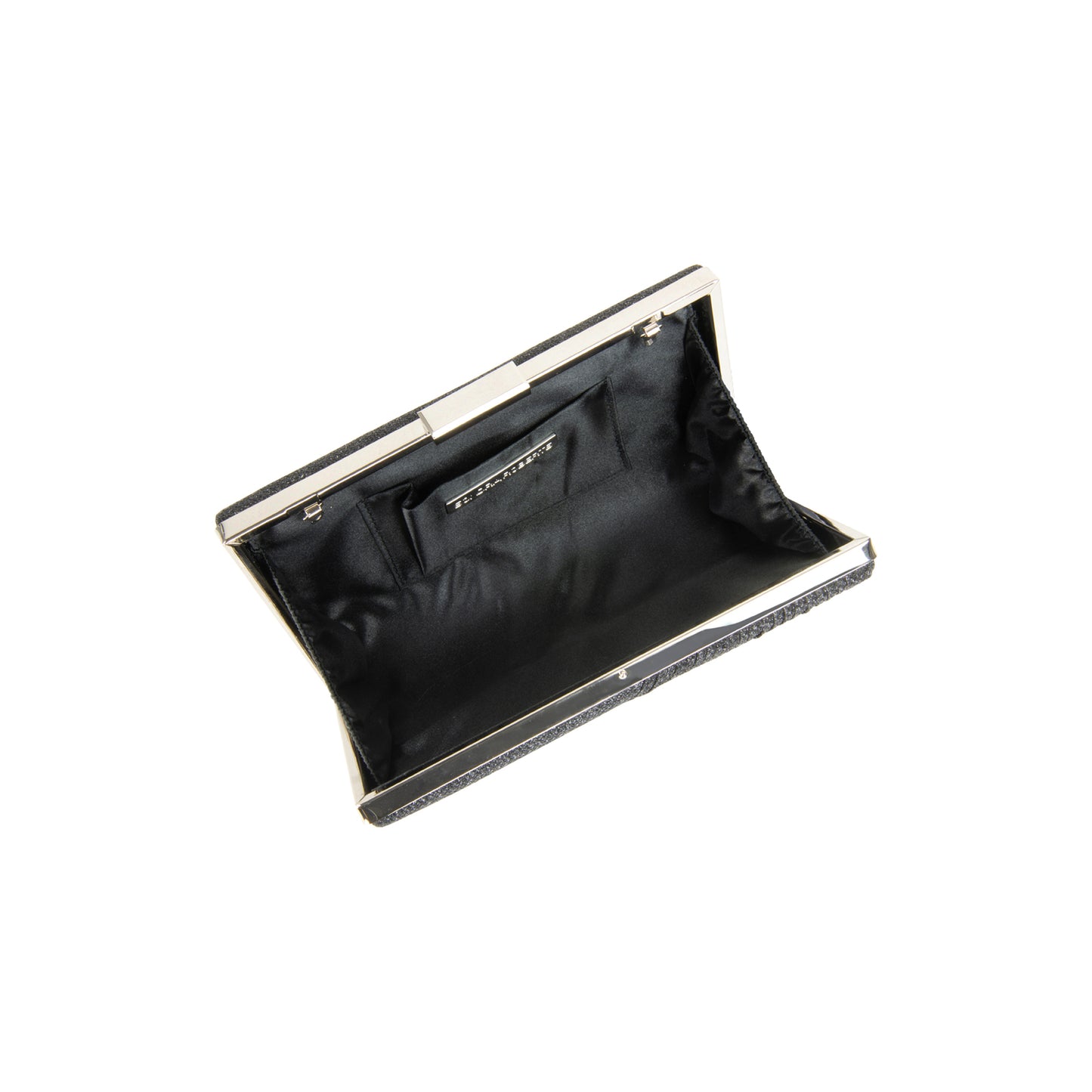 Pleated Sparkle Box Clutch Black