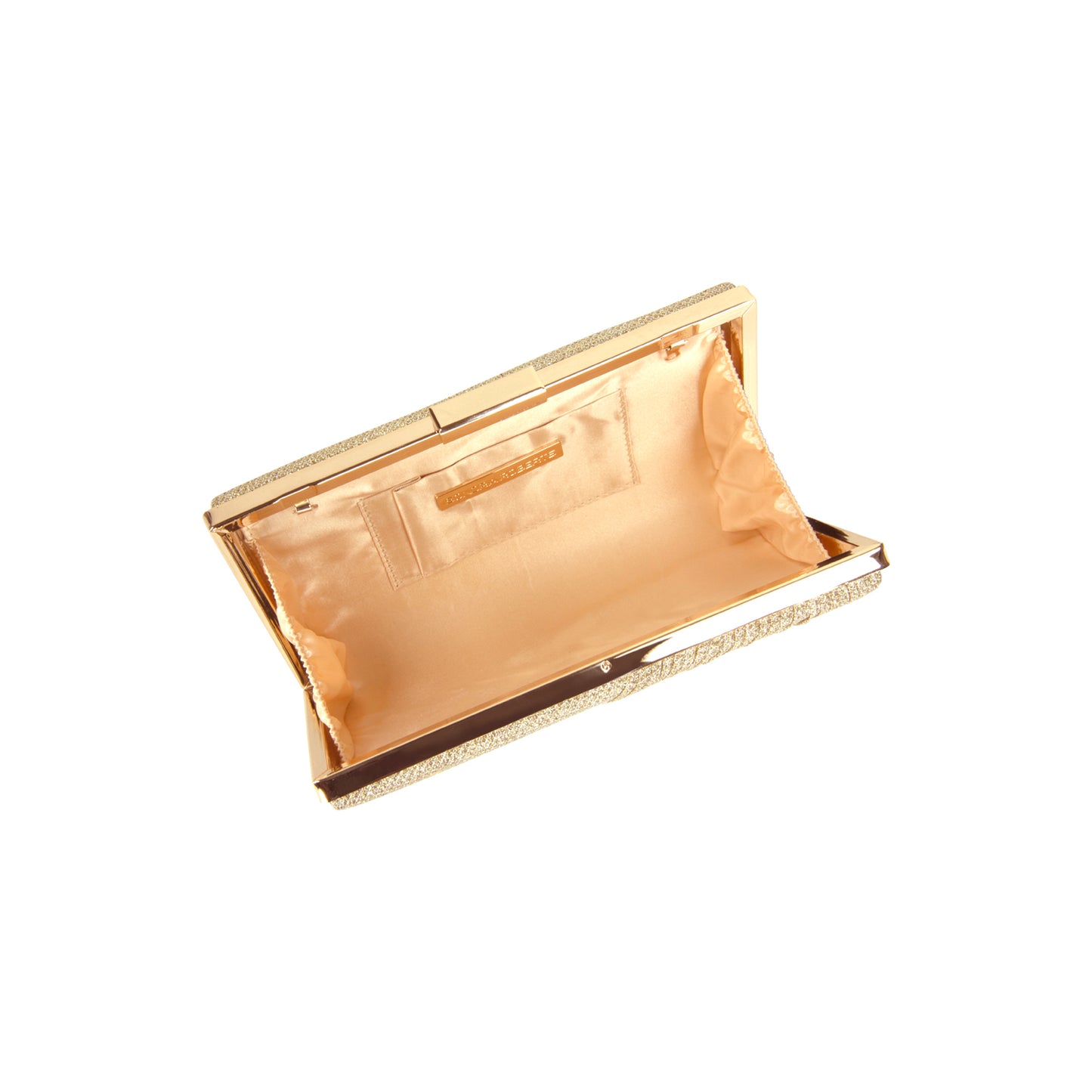 Pleated Sparkle Box Clutch Gold