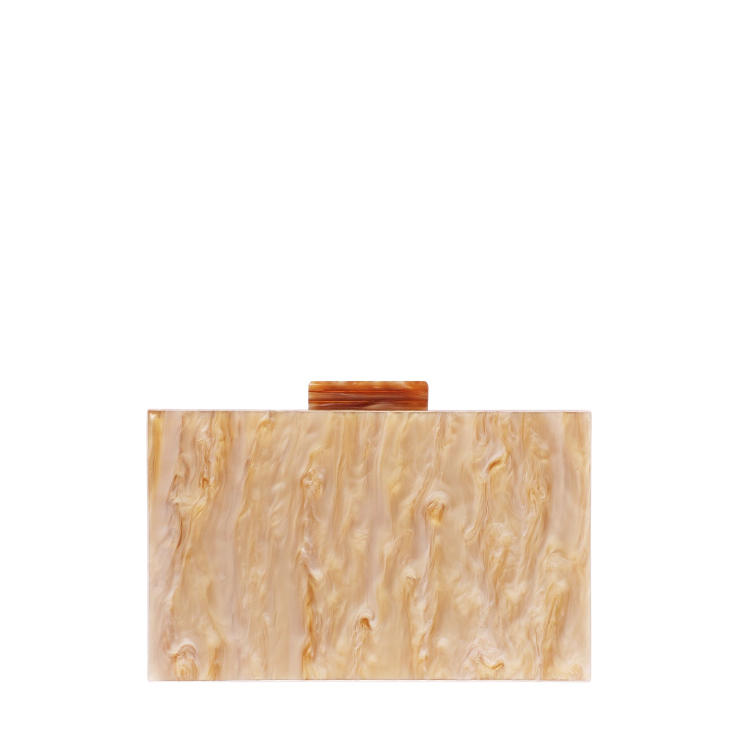 Marbled Resin Box Clutch Natural