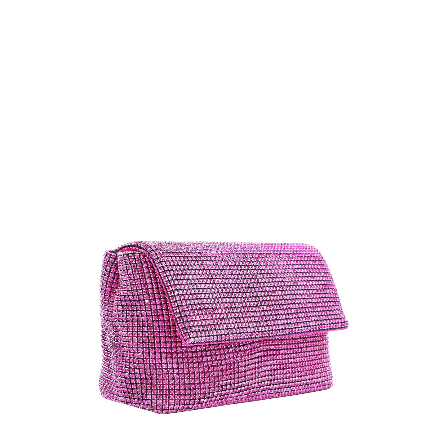 Rhinestone Flap Bag With Chain Strap Pink