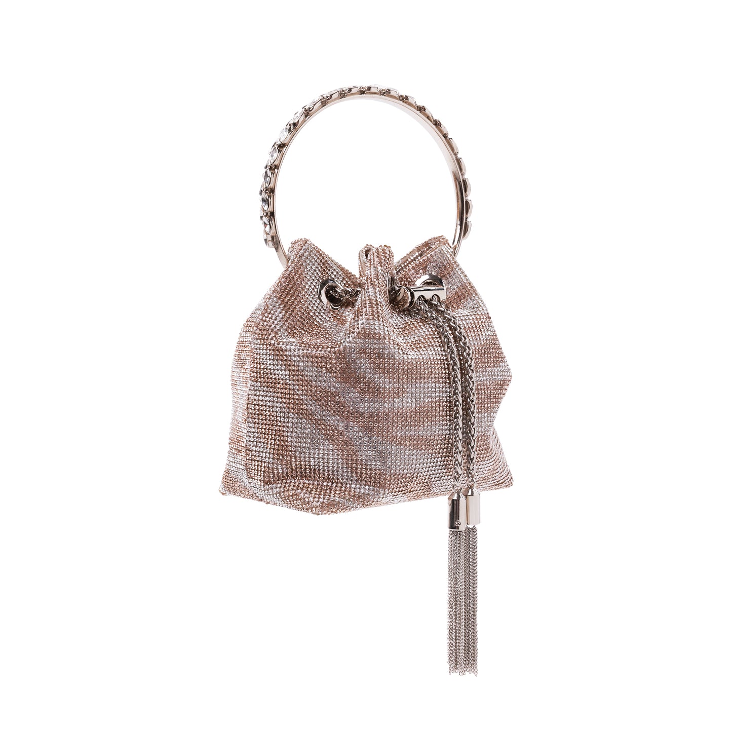 Lina Drawstring Rhinestone Bag Natural