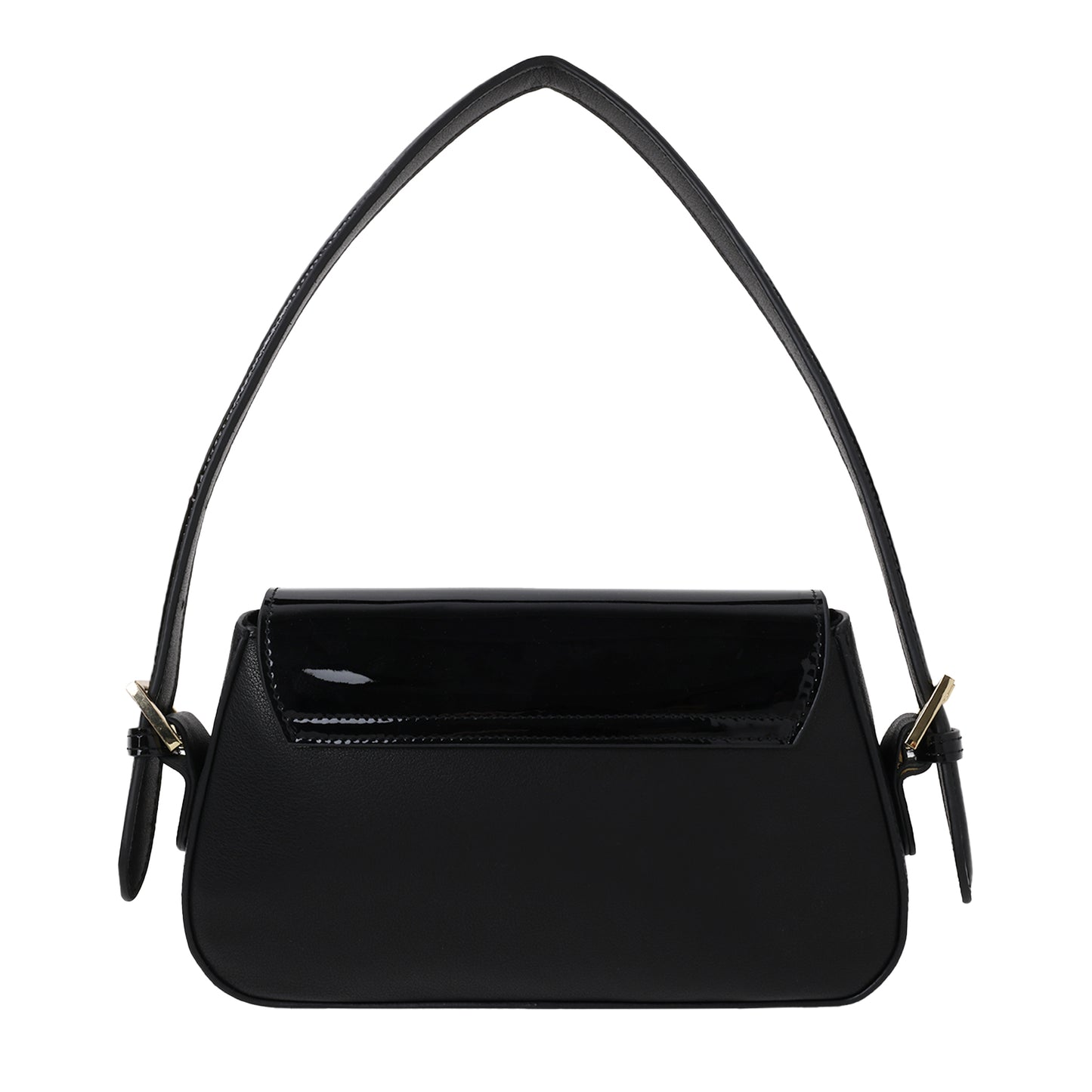 Nappa Leather With Patent Leather Flap Black