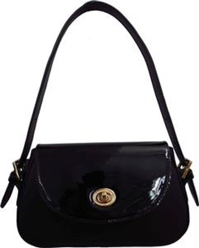 Nappa Leather With Patent Leather Flap Black