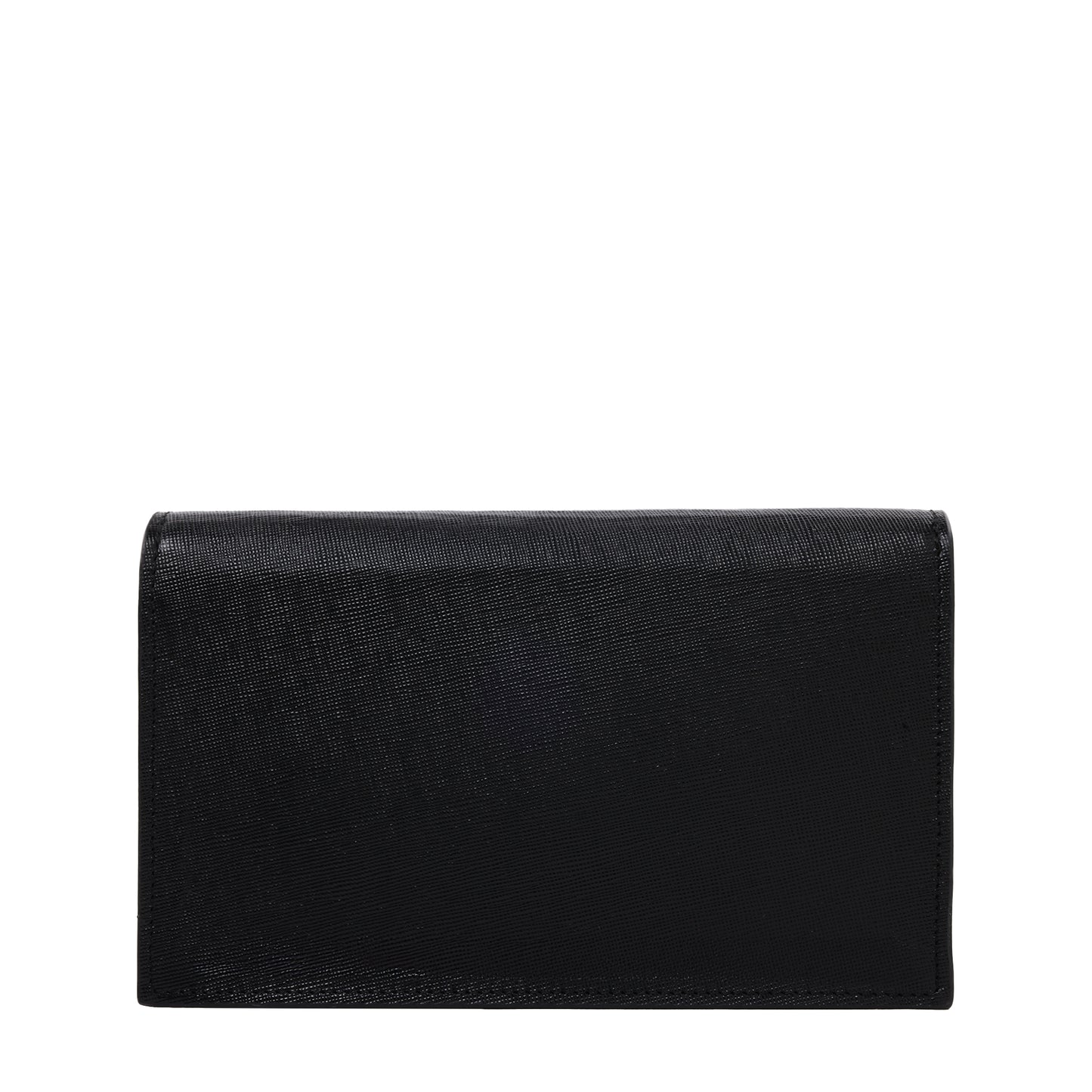 Leather Full Flap Crossbody With Two-Tone Turn-lock Black