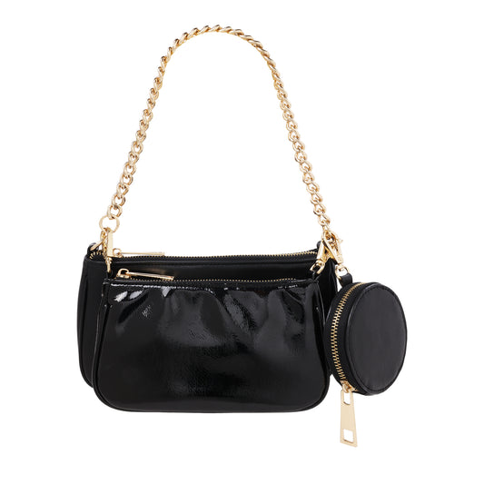 Multi-Pouch Crossbody In Soft Nappa Leather Black