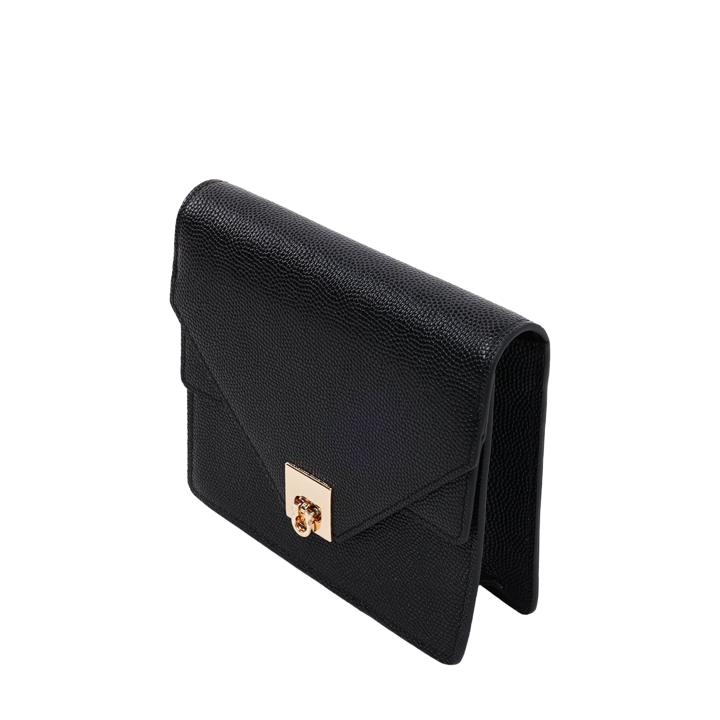 Double Flap Caviar Leather Cross Body Black