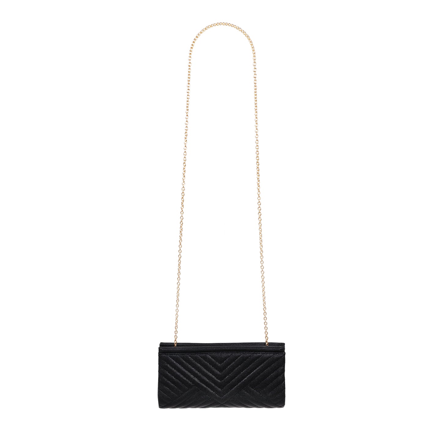 Quilted Clutch In Caviar Leather Black