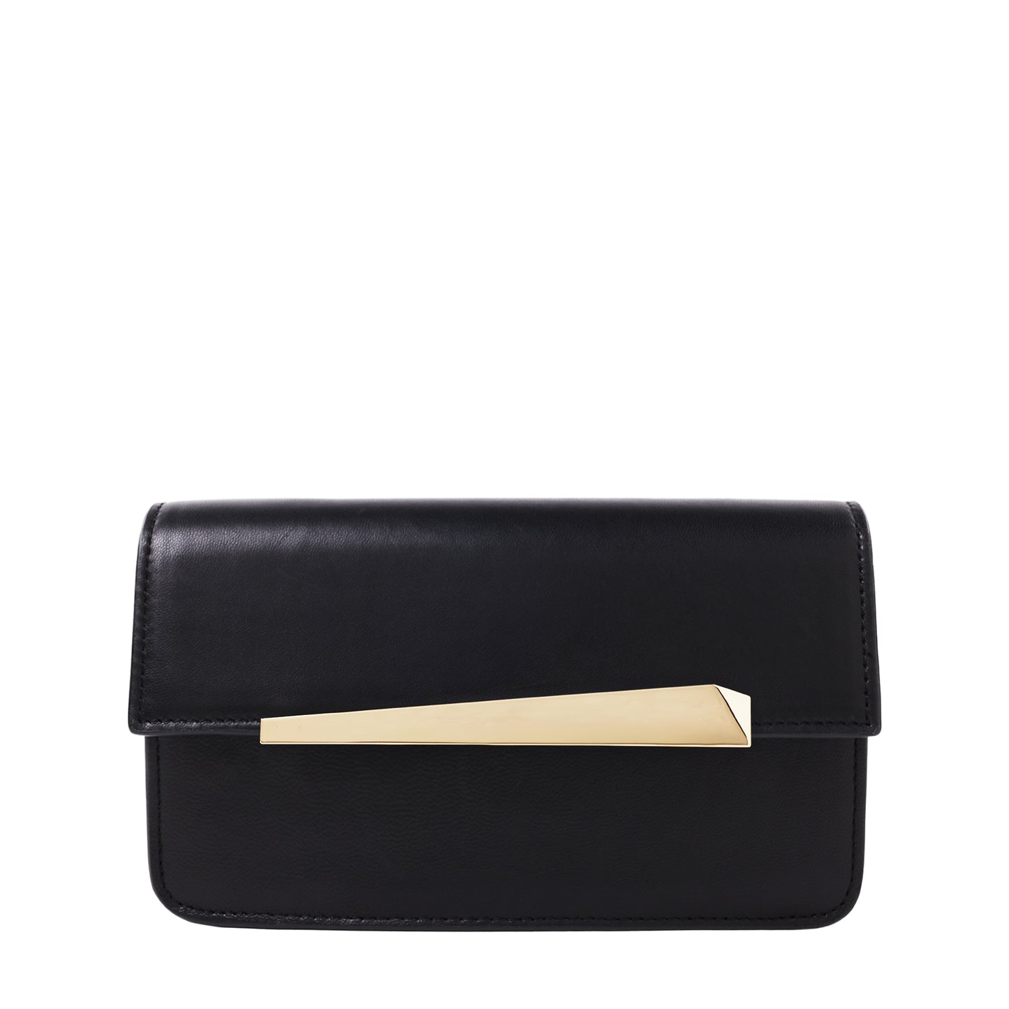 Smooth Nappa Leather Clutch Black