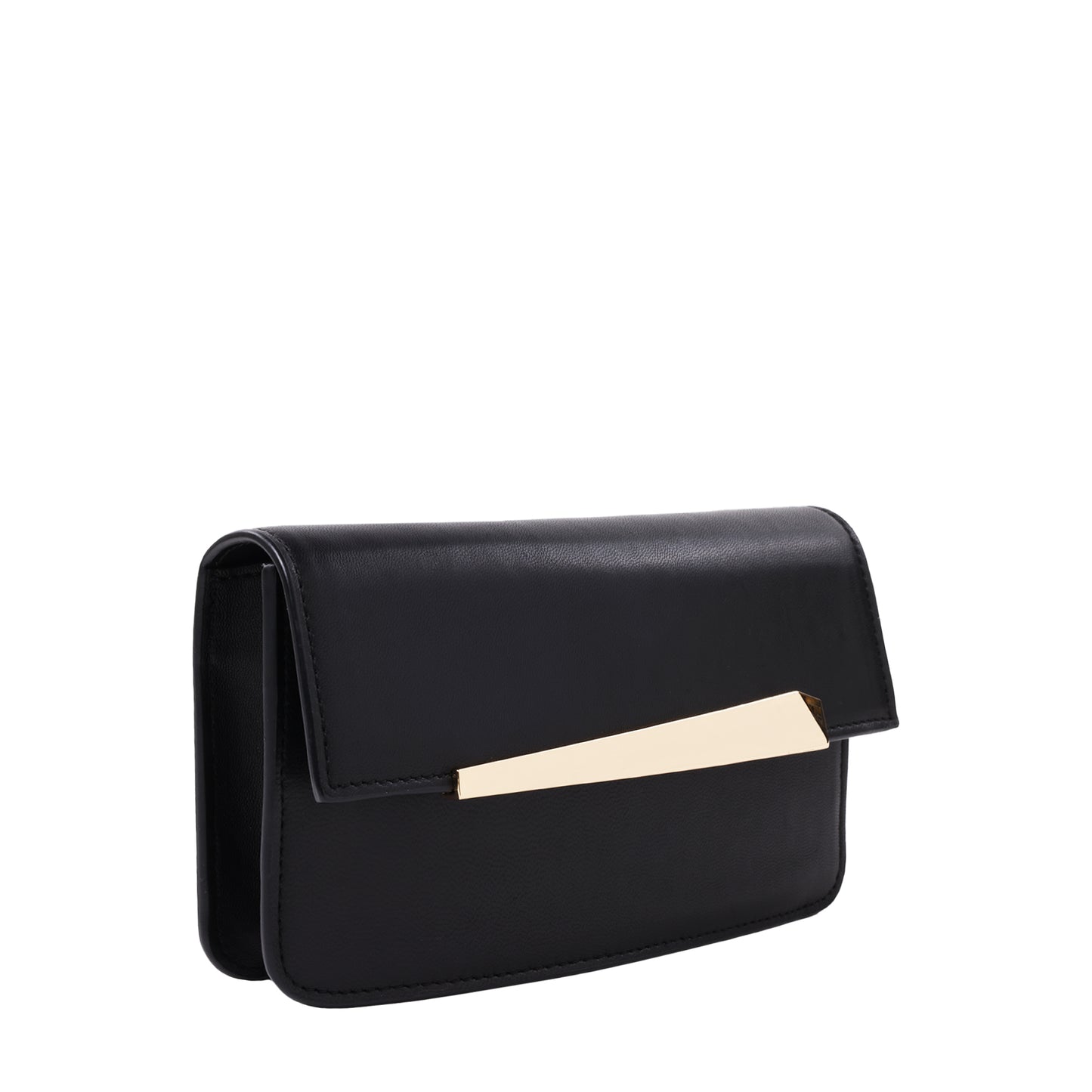 Smooth Nappa Leather Clutch Black