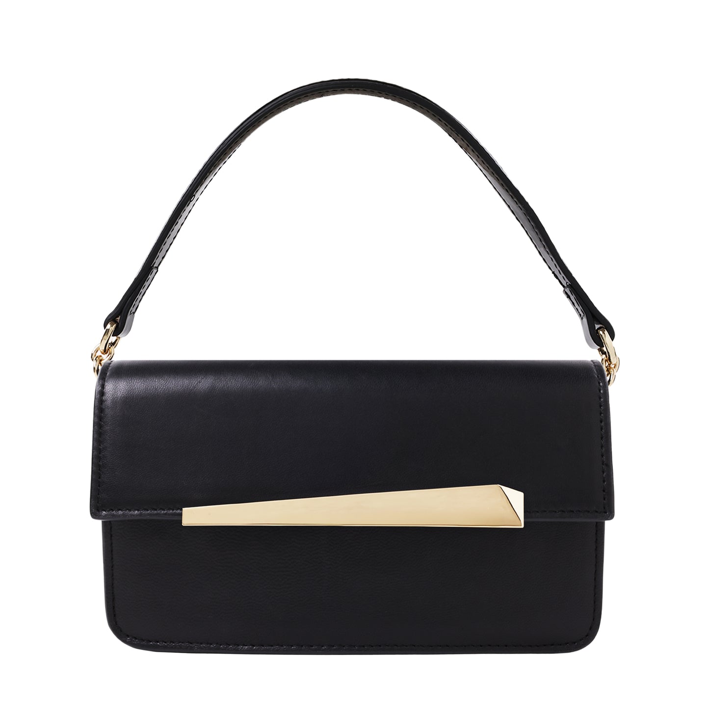 Smooth Nappa Leather Clutch Black