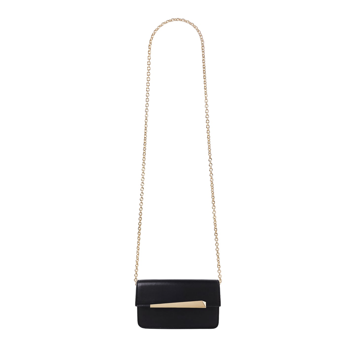 Smooth Nappa Leather Clutch Black