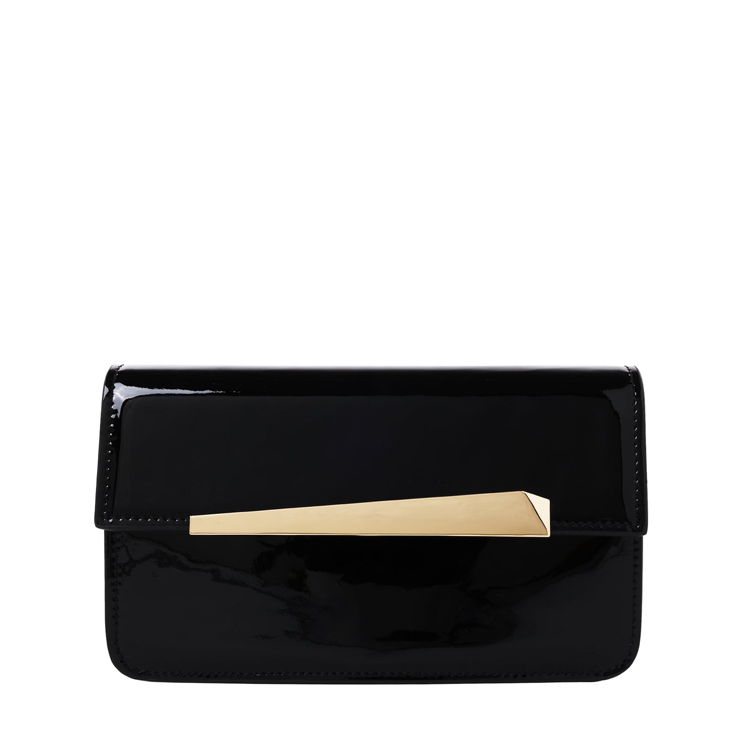 Shiny Patent Leather Clutch Black