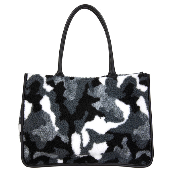 Camouflage Shearling Tote