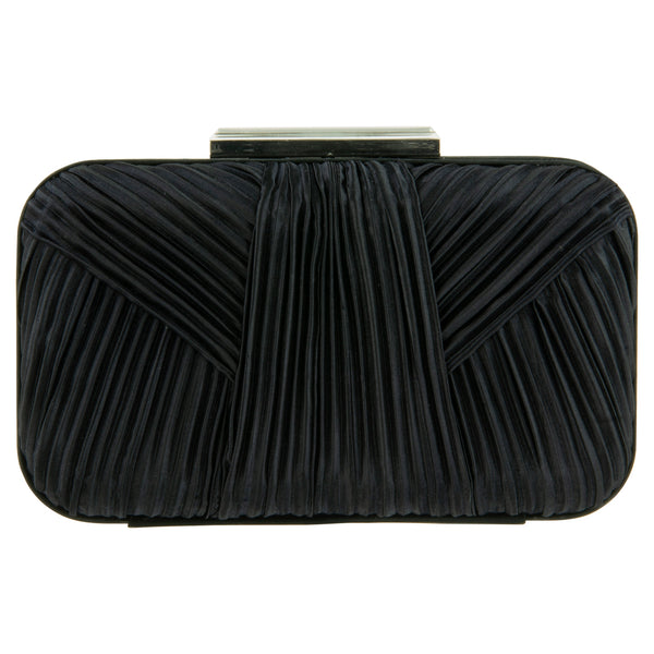 Pleated Clutch with Bar Detail