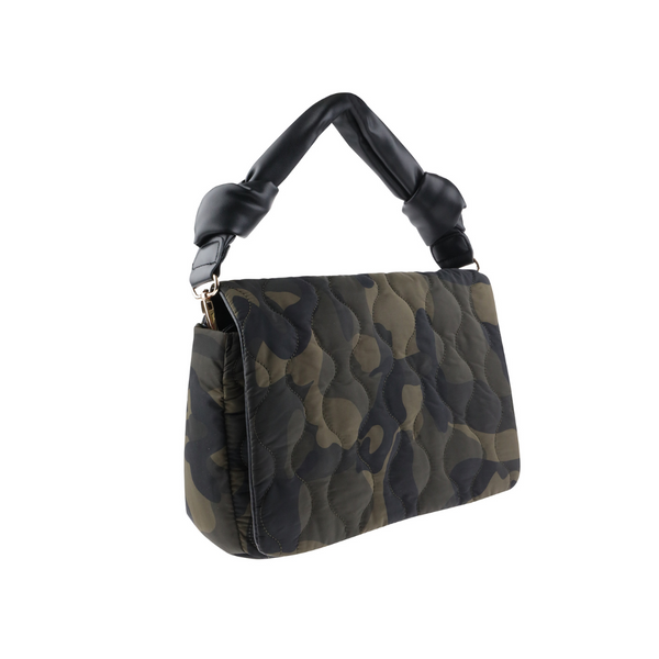 Camouflage Nylon Quilted Shoulder Bag