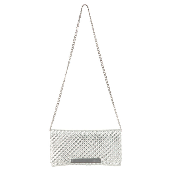 Woven Flap Clutch with Edgebar