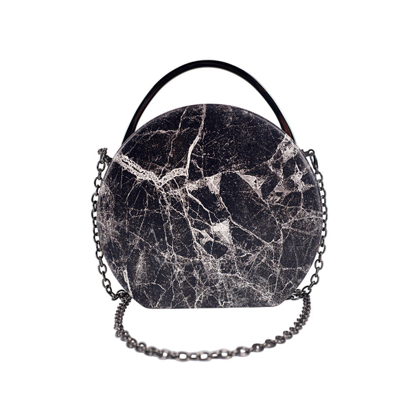 Marble Printed Clutch with Top Handle