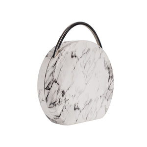 Marble Printed Clutch with Top Handle