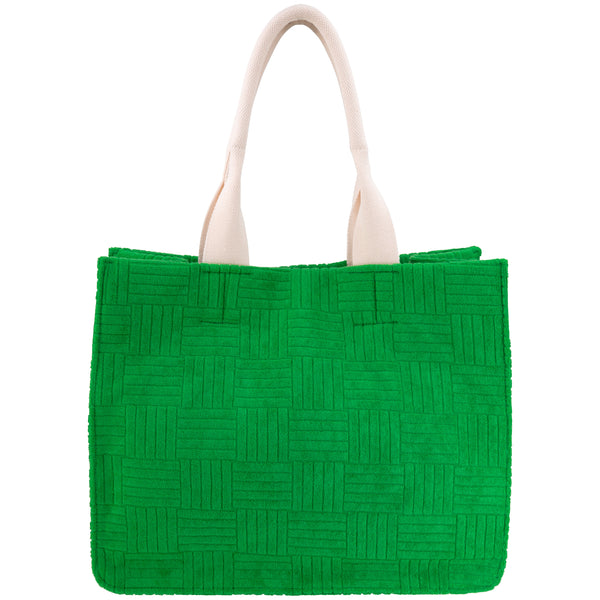 Terry Large Tote Bag with Canvas Handles