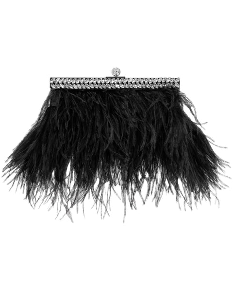 Feather Clutch with Gem Detail