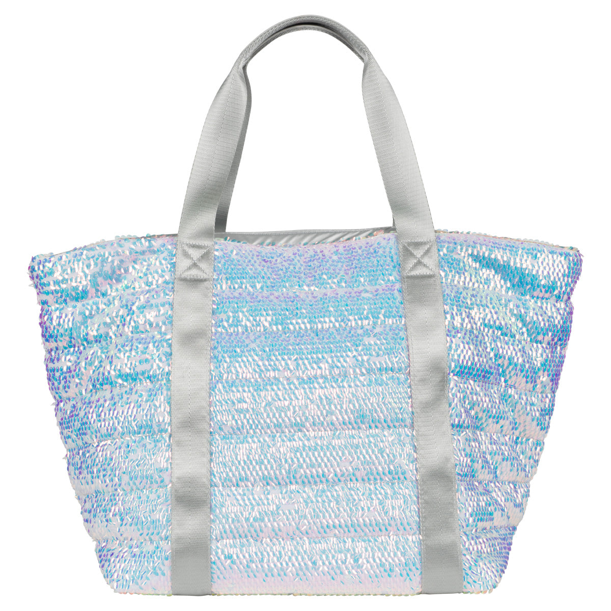 Quilted Sequined Nylon Large Tote
